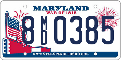 MD license plate 8MD0385