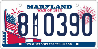 MD license plate 8MD0390