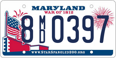 MD license plate 8MD0397