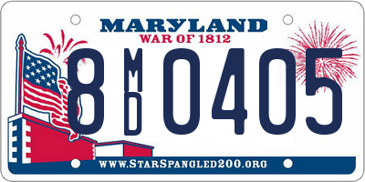 MD license plate 8MD0405