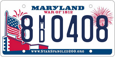 MD license plate 8MD0408