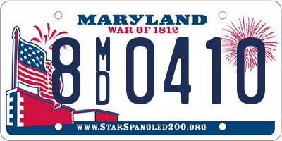 MD license plate 8MD0410