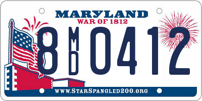 MD license plate 8MD0412