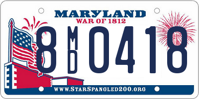 MD license plate 8MD0418