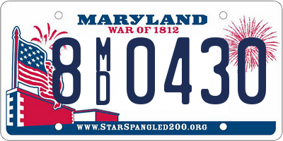 MD license plate 8MD0430