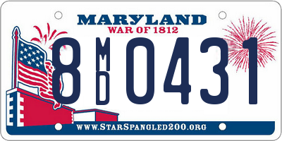 MD license plate 8MD0431