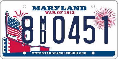 MD license plate 8MD0451