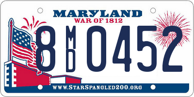 MD license plate 8MD0452