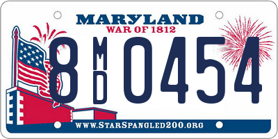 MD license plate 8MD0454