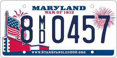 MD license plate 8MD0457