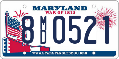 MD license plate 8MD0521