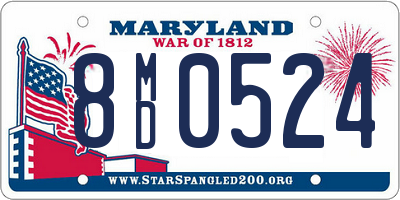 MD license plate 8MD0524