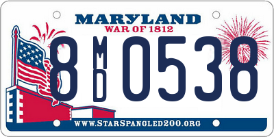 MD license plate 8MD0538