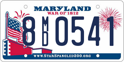 MD license plate 8MD0541