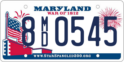 MD license plate 8MD0545