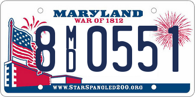 MD license plate 8MD0551