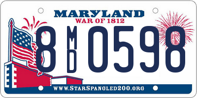 MD license plate 8MD0598