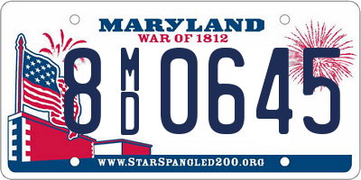 MD license plate 8MD0645