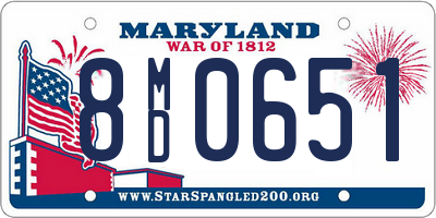 MD license plate 8MD0651