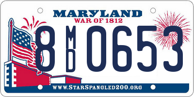 MD license plate 8MD0653