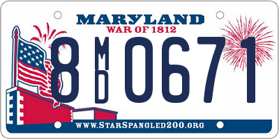 MD license plate 8MD0671