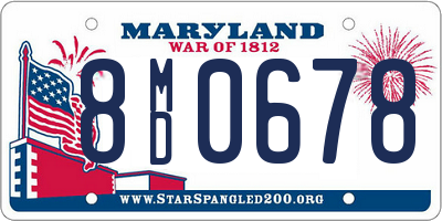 MD license plate 8MD0678