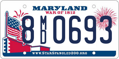 MD license plate 8MD0693