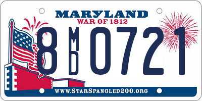 MD license plate 8MD0721