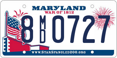 MD license plate 8MD0727