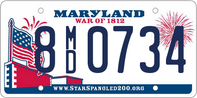 MD license plate 8MD0734