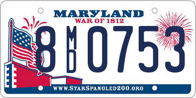 MD license plate 8MD0753