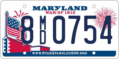 MD license plate 8MD0754