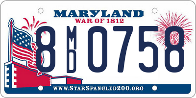 MD license plate 8MD0758