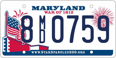 MD license plate 8MD0759