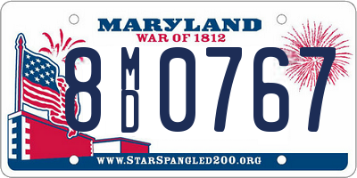 MD license plate 8MD0767