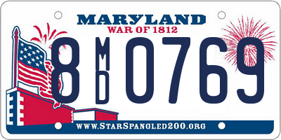 MD license plate 8MD0769