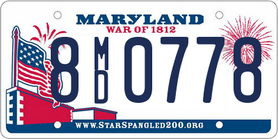 MD license plate 8MD0778