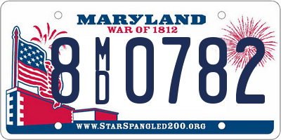 MD license plate 8MD0782