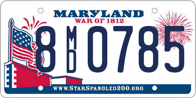 MD license plate 8MD0785