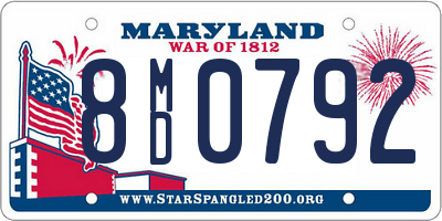 MD license plate 8MD0792