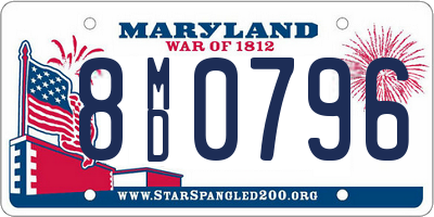 MD license plate 8MD0796