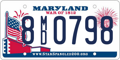 MD license plate 8MD0798