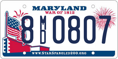 MD license plate 8MD0807