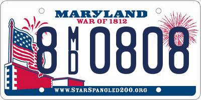 MD license plate 8MD0808