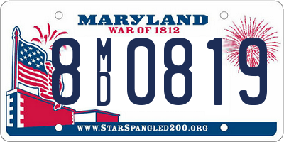 MD license plate 8MD0819