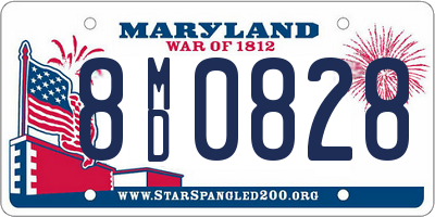 MD license plate 8MD0828