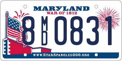 MD license plate 8MD0831