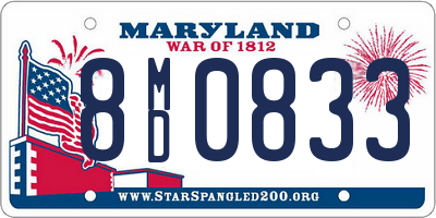 MD license plate 8MD0833