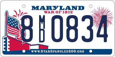 MD license plate 8MD0834