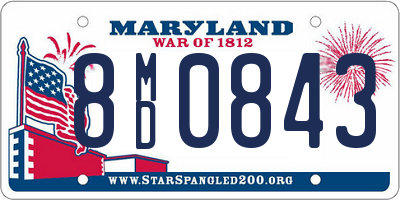 MD license plate 8MD0843